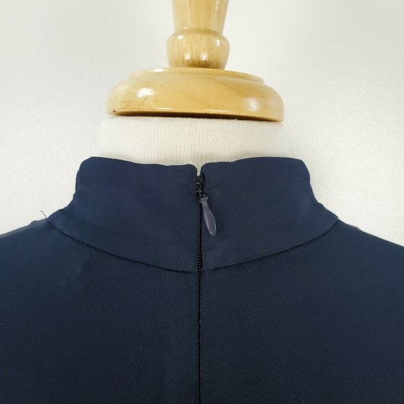 Catherine Malandrino Jumpsuit Cropped Sleeveless V-Neck Tie Waist Navy 6 New - Picture 7 of 12